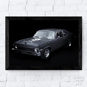 Death Proof, Stuntman Mike's Chevy Nova, 1970 Chevrolet, iconische auto, premium fine-artprints, canvas, metaal of ingelijst, klaar om op te hangen
