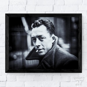 Albert Camus, Philosopher and Author, French Literature, Portrait, Canvas, Metal, Framed, Ready to Hang, Premium Quality Fine Art Print