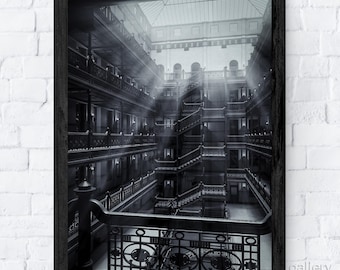 The Bradbury Building Los Angeles, Blade Runner 1982, Architecture, Premium Fine Art Prints, Canvas, Metal, or Framed, Ready to Hang