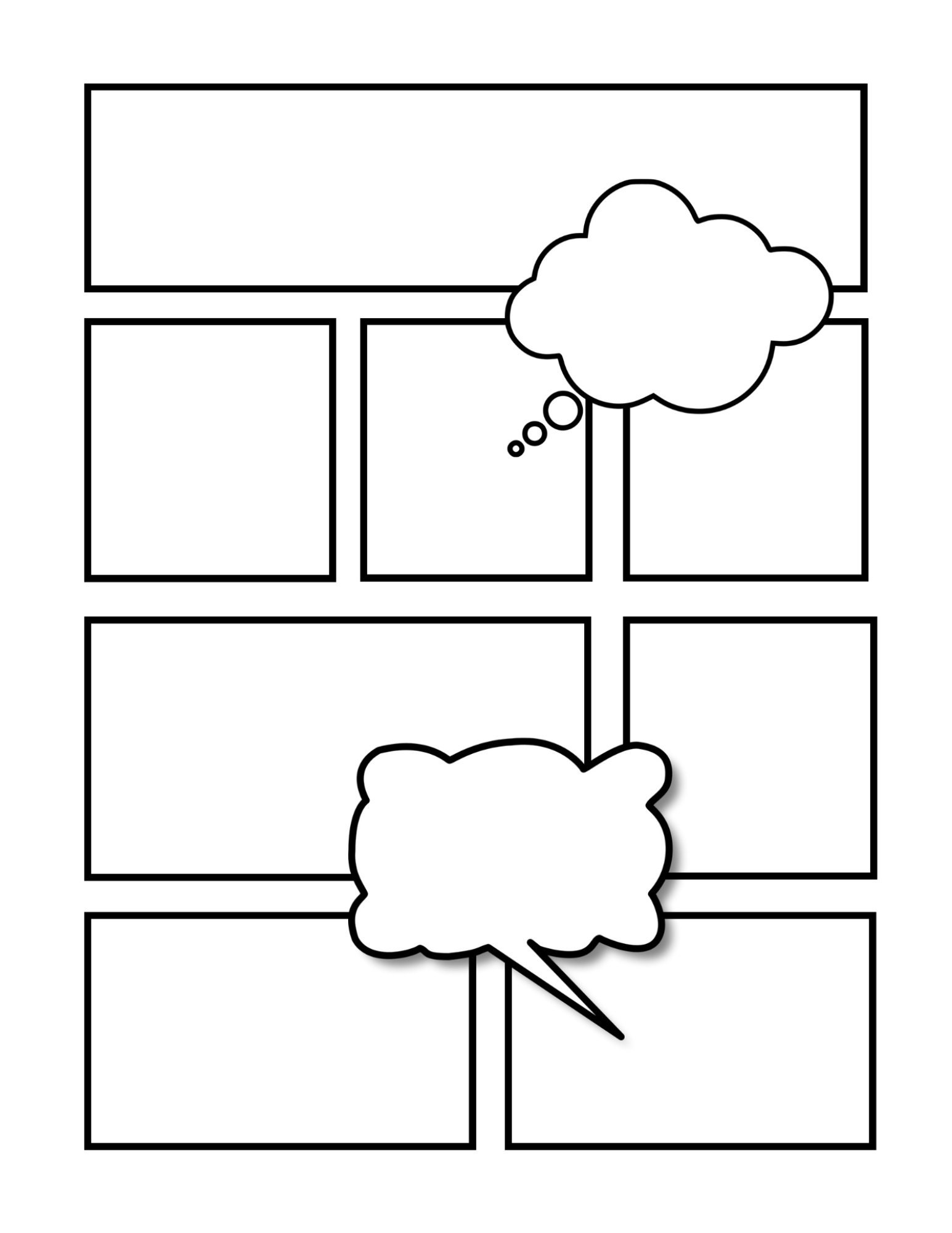 Blank Comic Paper Instant Download Comic Strip Pages for Kids Design ...