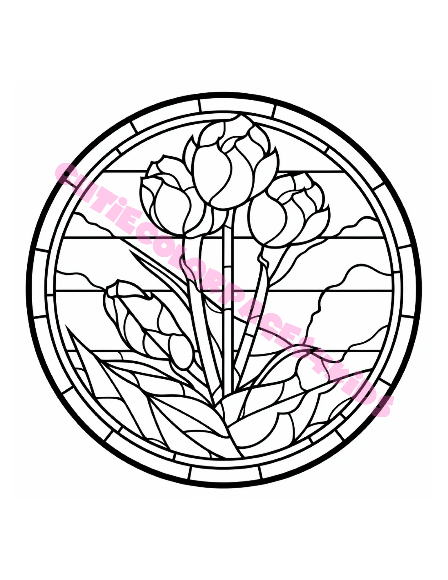 50 Stained Glass Coloring Pages from Etsy