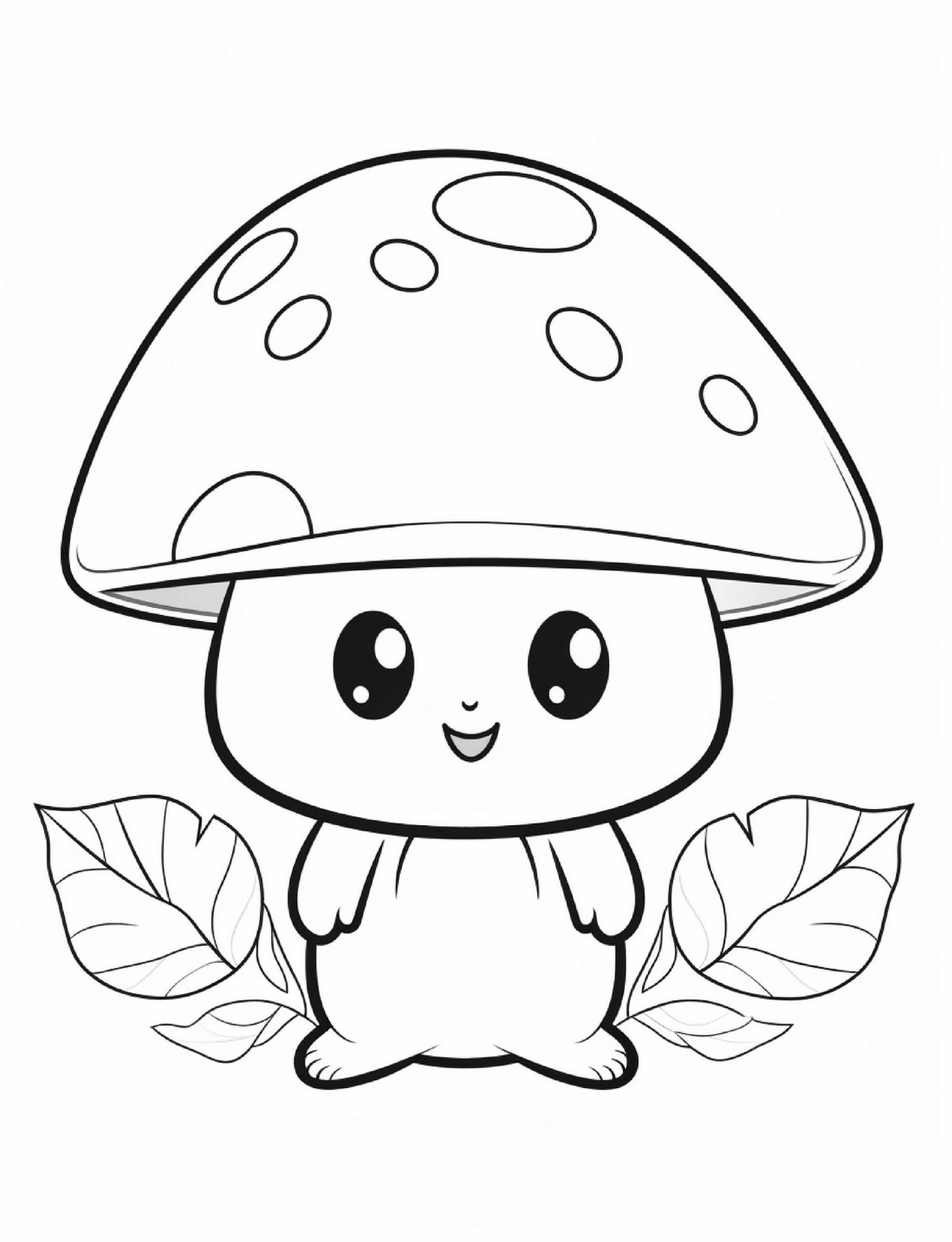 50 Kawaii Cute Mushroom Coloring Pages - Etsy