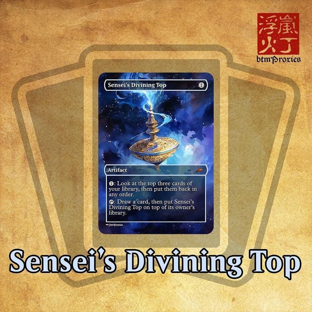 mtg cards like sensei's divining top Similar to Ugin, Eye of the Storms Draw a card Sensei's Divining Top (FOIL) -