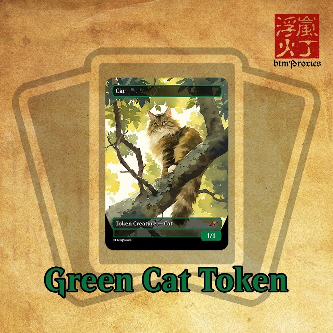 Green Cat Token - Etsy