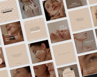 Medspa Canva Instagram Templates |  Botox Instagram Posts | Medical Spa Instagram | Nurse Injector | Botox Fillers Instagram