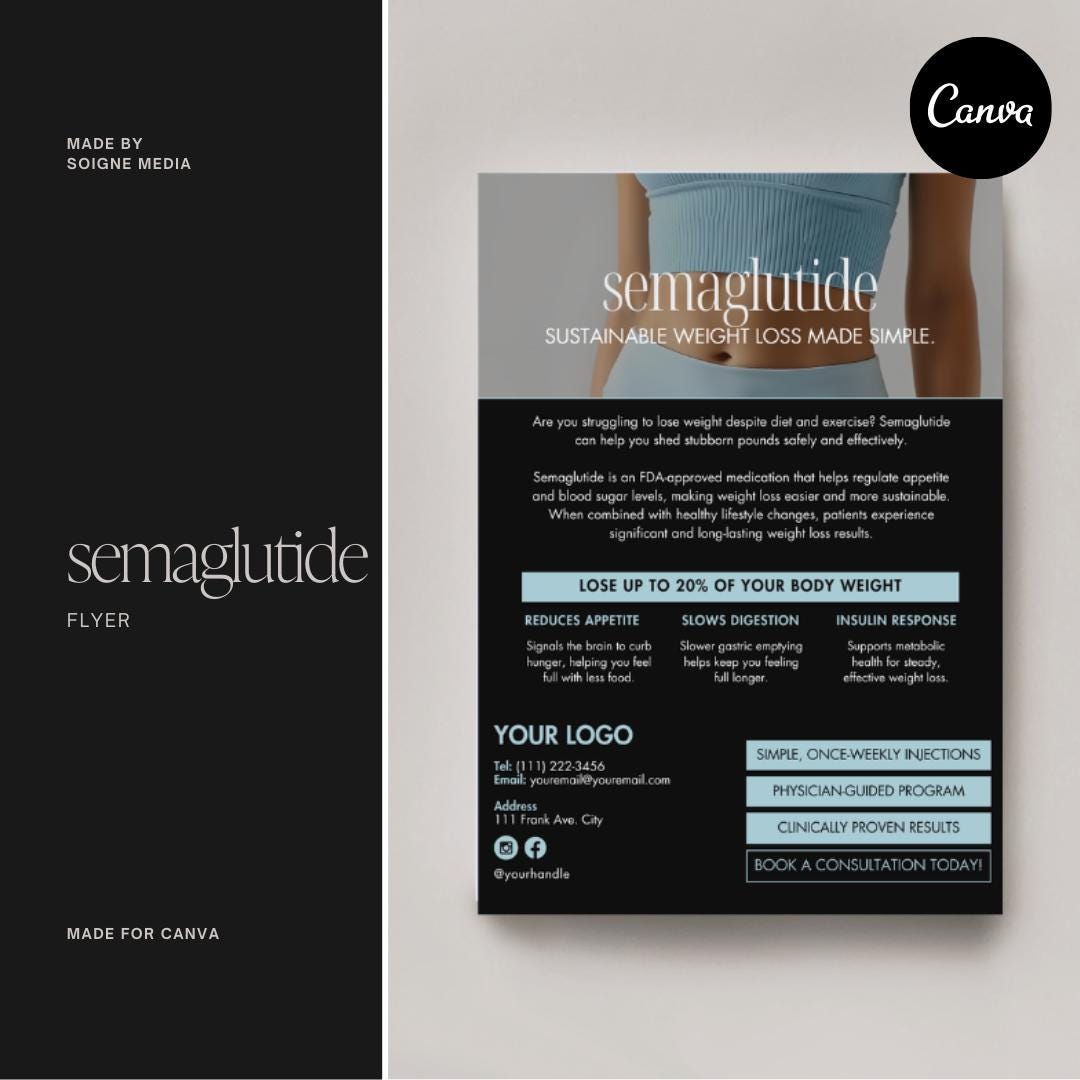 GLP1 | Weight Loss Clinic | Weightloss Marketing | Weight Loss Flyer