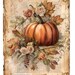 A4 Autumn Pumpkin Floral Decoupage DC414 Rice Paper - Fall Craft ...