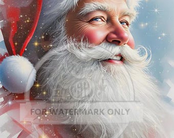 A4 Sparkle Santa Decoupage Rice Paper DC825 for Christmas Crafts, Scrapbooking, Junk Journals, Holiday DIY Decor and Mixed Media Art