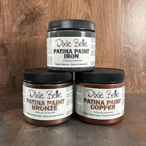 Patina Paint by Dixie Belle – Copper, Bronze, Iron | Aged Metal Finish for Furniture, Décor, Mixed Media and Upcycled Projects