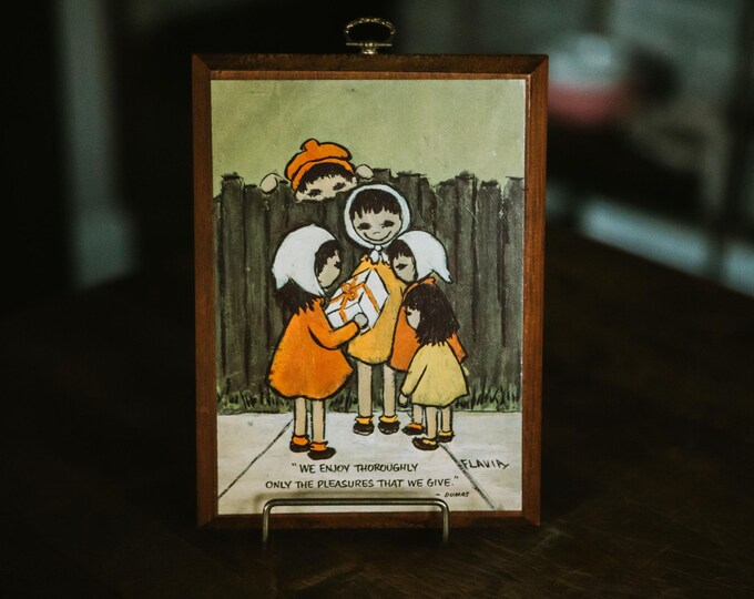 Vintage Flavia Buzza Wood Plaque We Enjoy Thoroughly | Wall Hanging | Mid Century | MCM | 1969 | FREE SHIPPING