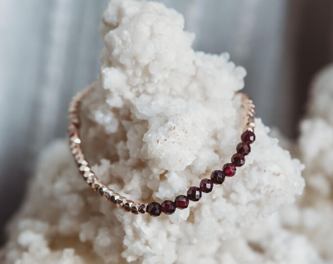Minimalist Garnet Reiki Infused Bracelet | Healing Bracelet | Crystal Bracelet | Modern Crystal Bracelet | Energy + Vitality | Passion