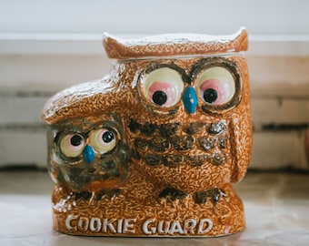 Vintage Cookie Guard Owl Duo Cookie Jar | Cookies | Treat Jar | FREE SHIPPING