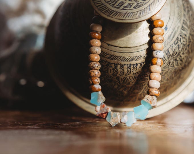 Serpentine Stars | Picture Jasper | Reiki Infused Healing Jewelry | Grounding | Manifestation | Healing Energy | Artisan Crystal Bracelet