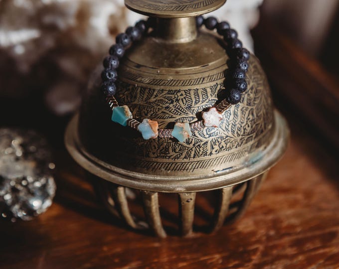 Serpentine Stars | Hematite | Lava Stone Reiki Infused Healing Jewelry | Healing Energy | Artisan Crystal Bracelet | Stability