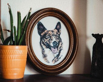 Vintage Marvetti Cultured-Ivory Engraved Dog Plaque Picture | Unique | FREE SHIPPING