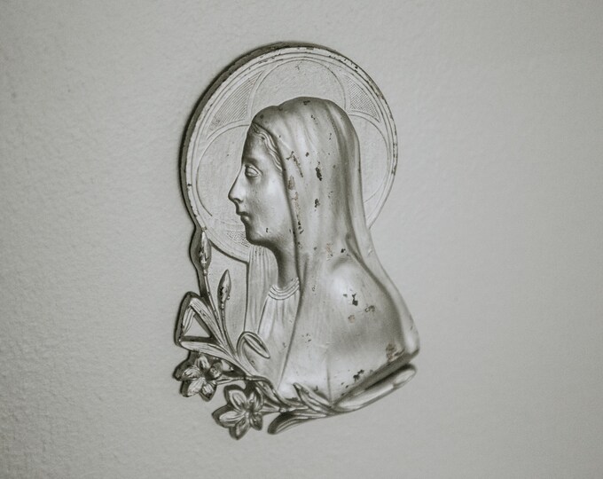 Vintage Mary | Louis Vincent Aronson Cast Aluminum Wall Hanging | FREE SHIPPING