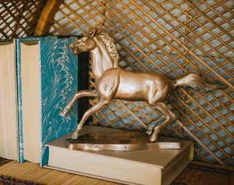 Striking MCM Brass Prancing Horse Figure on Brass Base | FREE SHIPPING
