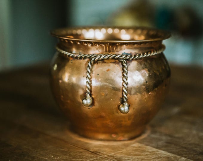 Vintage Hammered Copper | Brass Planter | Bohemian | Eclectic | Urn | Pot | India | Boho | Eclectic | Maximalism | FREE SHIPPING
