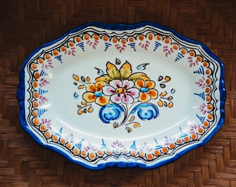 Vintage Hand-Painted Talavera Pottery Plate | E Gill Talavera Spain| FREE SHIPPING