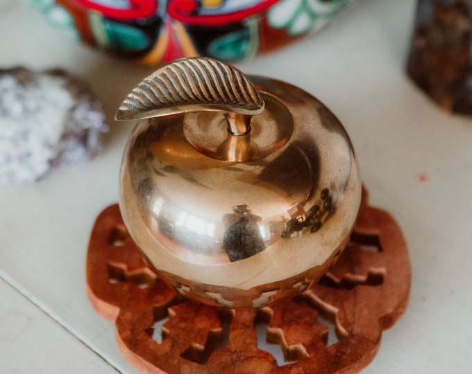 Solid Brass Apple Paperweight MCM Made in India | FREE SHIPPING