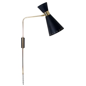 1950s Mid-Century Brass Swing Wall Sconce, Italian Stilnovo Style, Sputnik Light Fixture, Vintage Brass Wall Lamp