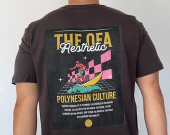 Retro Polynesian Culture Surfing Through Life Tshirt, Nautical Tongan Samoan Ocean Shirt, Islander Vibes, Unisex Jersey Short Sleeve Tee