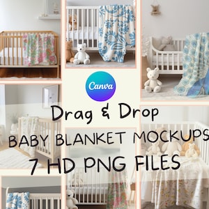 7 x Baby Decke Mockup, Überwurf Decke Mockup gehalten, Sherpa Decke Mockup, Überwurf Decke Mockup, Samt Decke Mockup