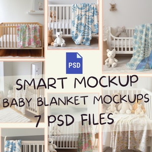7 x Baby Decke Mockup, Überwurf Decke Mockup gehalten, Sherpa Decke Mockup, Überwurf Decke Mockup, Samt Decke Mockup