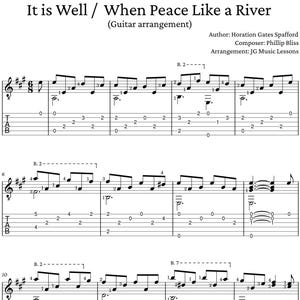 It is Well (When Peace Like a River) guitar sheet music with tabs and chords