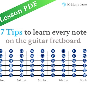 7 Tips to Learn Every Note on the Guitar Fretboard - Lesson PDF