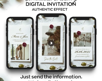 Authentic Digital Save The Date wedding video, Minimalist Wedding Save The Date Video Invitation, Animated Wedding Invitation,