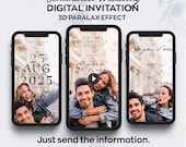 Paralax 3D Wedding or Video Invitation,Rose Animated Wedding Invitation, Custom Wedding or Love Story Video, Digital Wedding Invitation,
