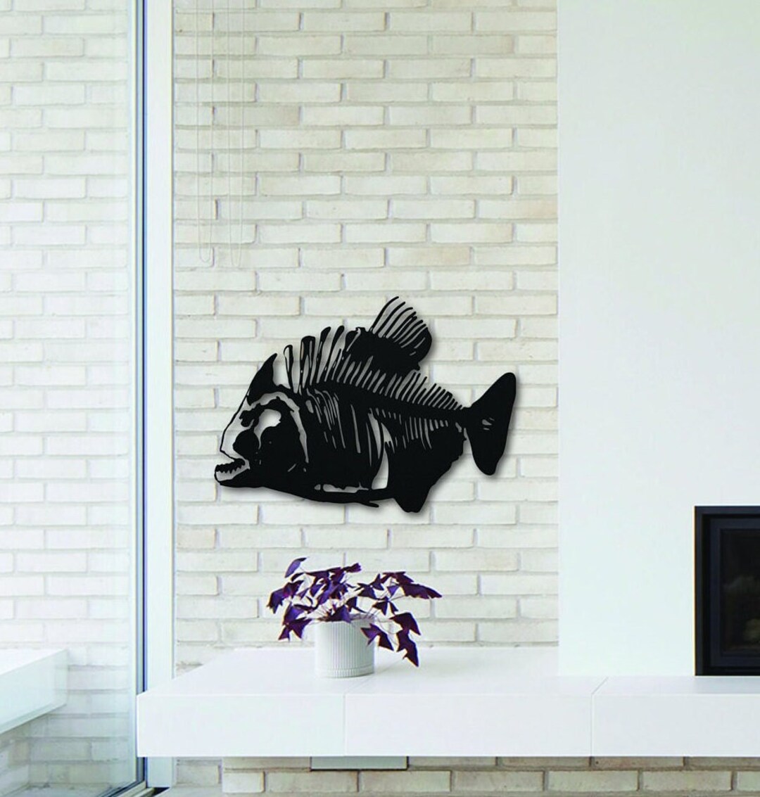 Piranha Metal Wall Art Dangerous Fish Metal Decor Marine Life Fish Art