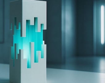 RGB Color Changing Prism Lamp with Remote, 3D Printed Geometric Mood Light, LED Desk & Bedside Night Light, Sci-Fi Gamer Gift