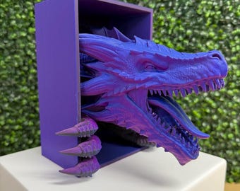 Decoración de estantería "El Despertar del Dragón", dragón de fantasía, un inserto de estantería único para amantes de la lectura y coleccionistas.