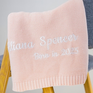 Embroidered Name Blanket,Personalized Baby Blanket,Custom Name Blanket,Knitted Baby Name Blanket, Stroller Blanket,baby shower Gift