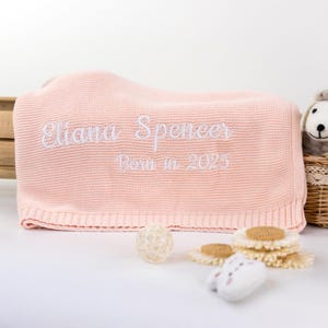 Embroidered Name Blanket,Personalized Baby Blanket,Custom Name Blanket,Knitted Baby Name Blanket, Stroller Blanket,baby shower Gift