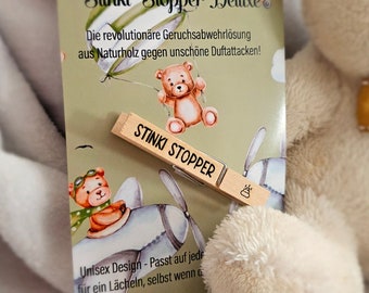 Stinki Stopper, Geruchsabwehrlösung, Geschenk zur Geburt, werdende Eltern, Scherzartikel, Geschenk Babyparty, Geschenk Vatertag