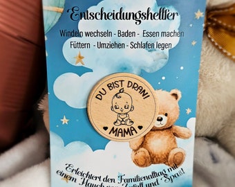 Entscheidungshilfe, Entscheidungsmünze, Geschenk Geburt, werdende Eltern, Scherzartikel, Geschenk Babyparty, Spiel für Eltern