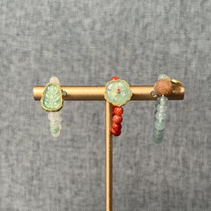 Jadeite Beads Ring, Stretch Ring, Agarwood Ring, Grade A Burmese Jadeite, Brings Good Luck and Wealth