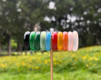 Natürlicher unbehandelter Achat-Bandring, Edelstein-Ring, Größe 6,5-9,5 ca., Geschenk für sie, bringt Glück und Reichtum