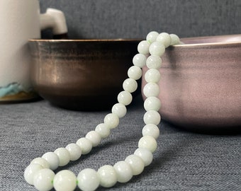 10mm Perlen Halskette, natürliche Jade Perlen, keine Elastizität, Klasse A burmesische Jade, eleganter Retro-Stil, bringt viel Glück und Reichtum