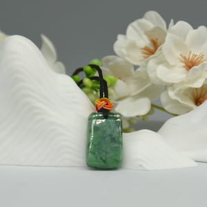 Unique Cute Jade Pendant, Natural Jadeite Peace Charm Pendant, Grade A Burmese Jade, Elegant Serenity for Every Day