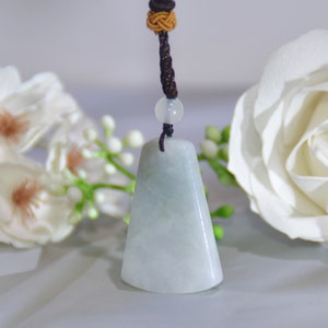 Jade Talisman Pendant, Natural Jade Peace Charm Pendant, Grade A Burmese Jadeite，Brings Good Luck and Wealth