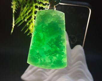 Luxurious Handpicked Green Landscape Jade Pendant,  Natural Jade Landscape Plaque, Elegance and Opulence in Every Detail