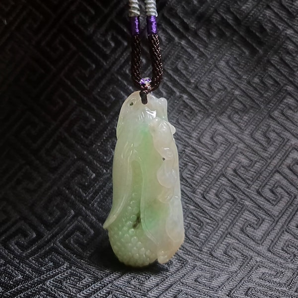 Natural Jadeite Magnolia Pendant, Necklace, Genuine Jade Gemstone,Jade Jewelry, Gift for Her, Hand-Carved, Grade A Jade, Lizard