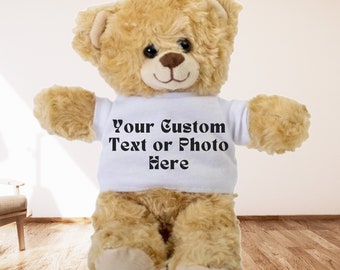 Regalos personalizados de osito de peluche para Navidad, juguete personalizado para San Valentín, juguete de felpa personalizado para niños pequeños, juguete de osito de peluche personalizado para niños