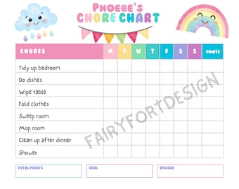 Kids Chore Chart/ Printable Chore Chart PDF/ Chore Chart - Etsy