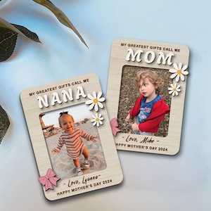 Custom Fridge Photo Magnet, Mother's Day Gift, Wallet Size Photo Frame, Mother’s Day Photo Frame, Gift for Grandma, Gift for Mom