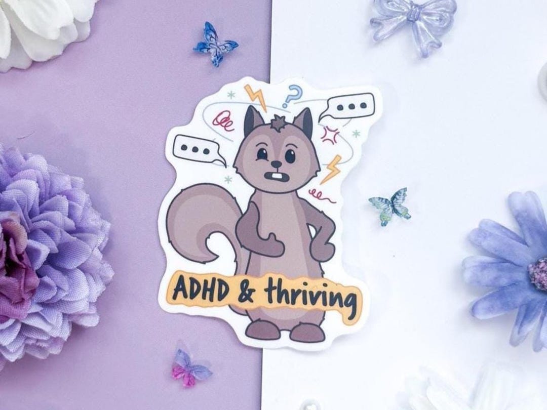 Fun Adhd Sticker ADHD Thriving Sticker: Funny Neurodiversity Awareness - Etsy